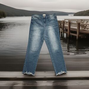 Nicole Miller Soho High Rise Ankle Slim Jeans 12 (33x26) Blue Stretch Womens